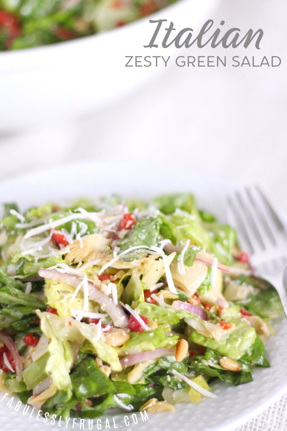 zesty italian dresssing recipe on delicious green salad