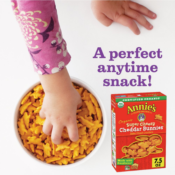 12-Pack Annie's Organic Extra Cheesy Cheddar Bunnies Snack Crackers, 7.5...