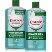 2-Count Cascade Power Dry Dishwasher Rinse Aid 16 Fl Oz as low as $6.99...