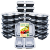 20 Pack 2-Compartment Food Storage Bento Box with Lids as low as $16.14...