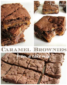 Divine caramel brownies using a cake mix