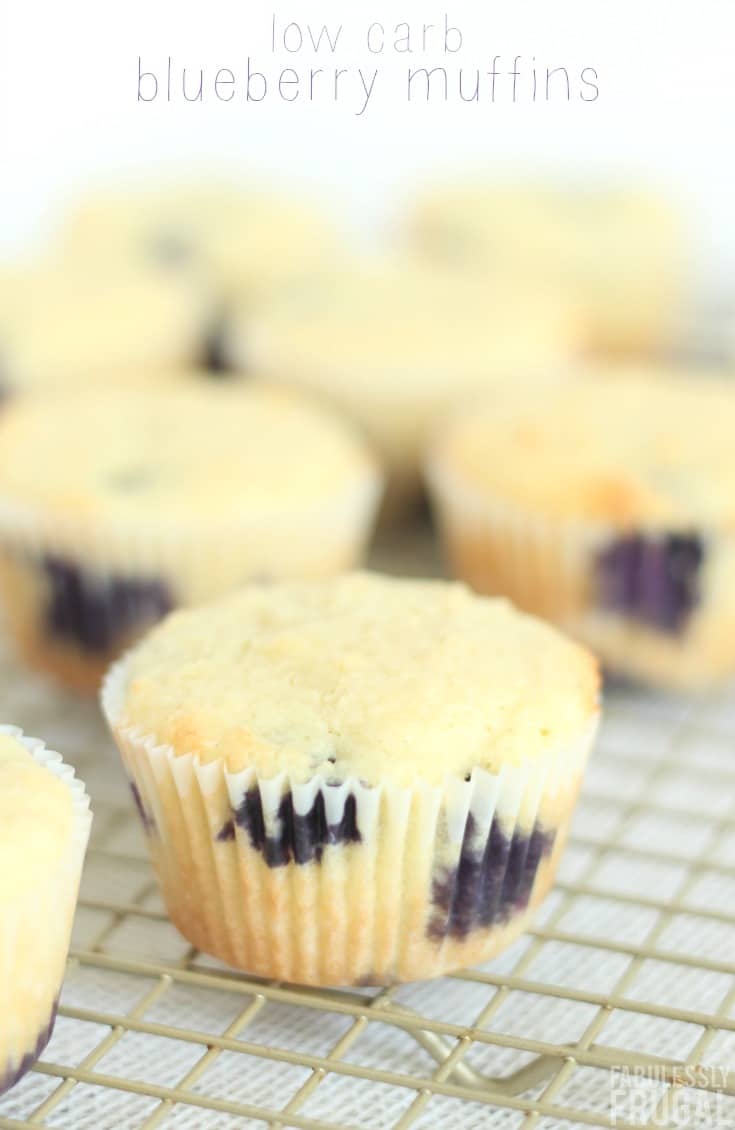 Keto, gluten free, low carb blueberry muffins with almond flour - they taste like cake!