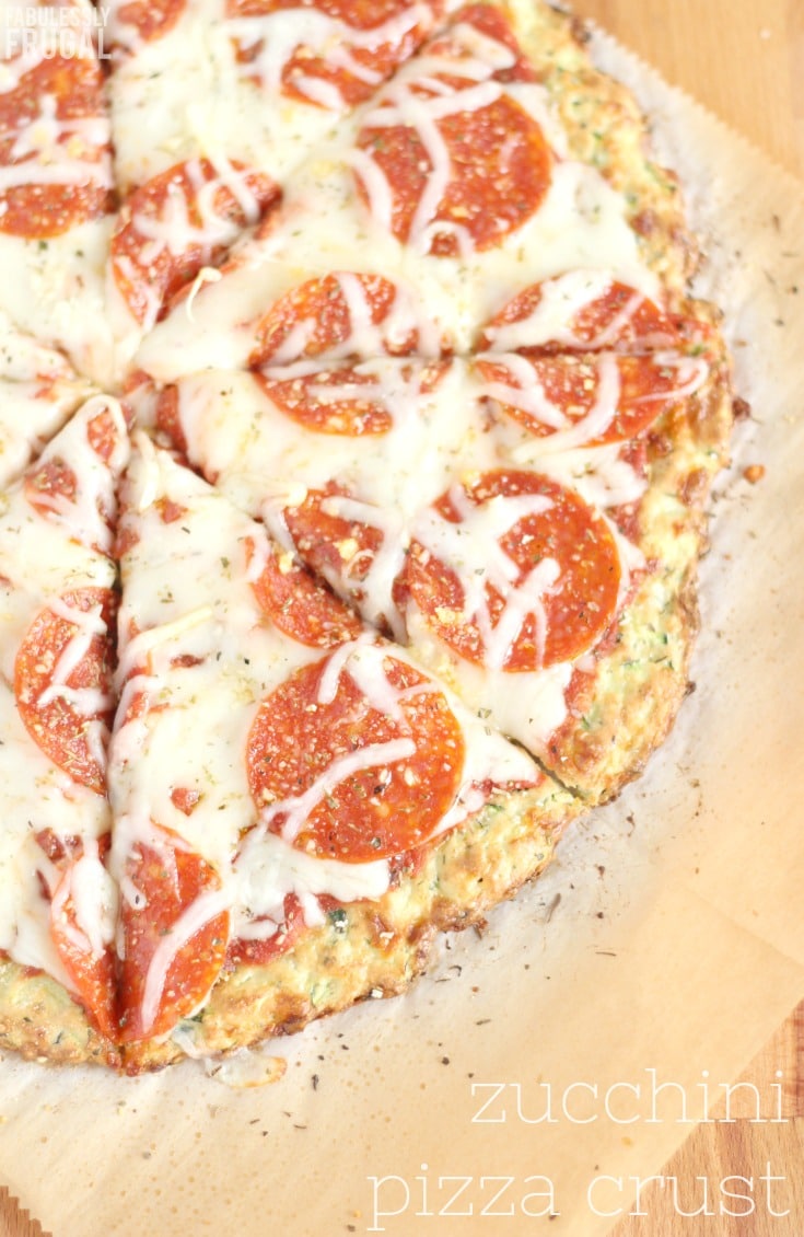 The best gluten-free low carb zucchini pizza crust recipe!