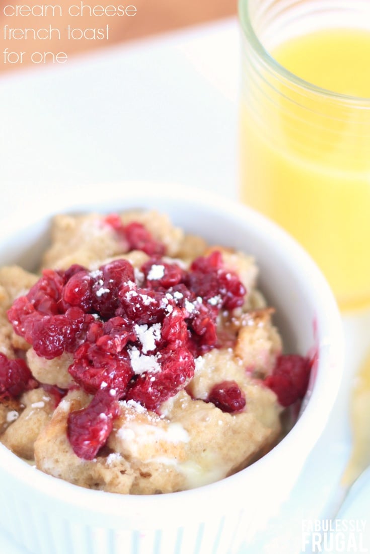 berry cream cheese microwave french toast in a mug recipe for one