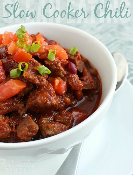 clean eating tailgate chili with text