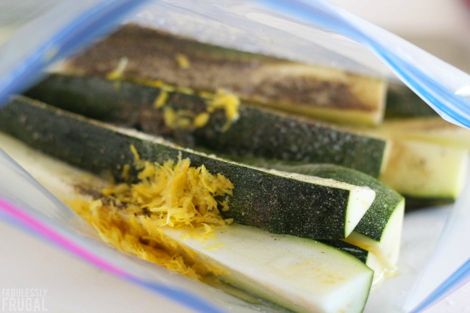 grilled zucchini with lemon salt and pepper
