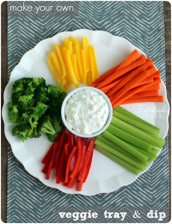 make your own veggie tray and dip