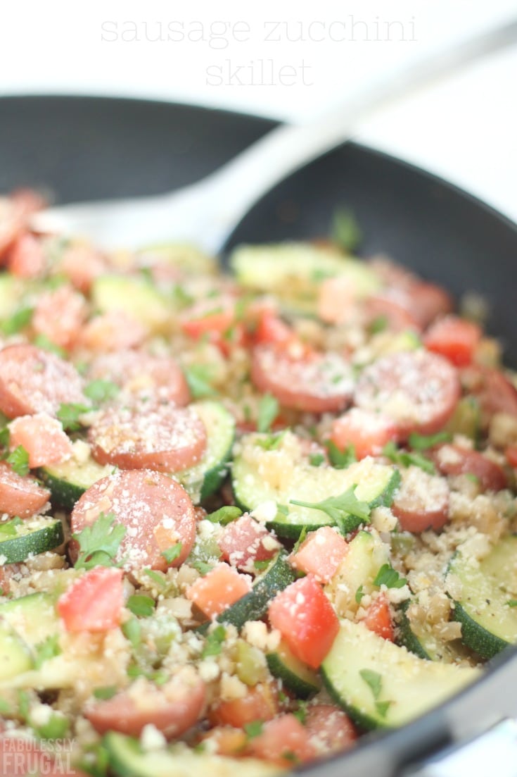sausage zucchini skillet recipe - easy, healthy, low carb dinner
