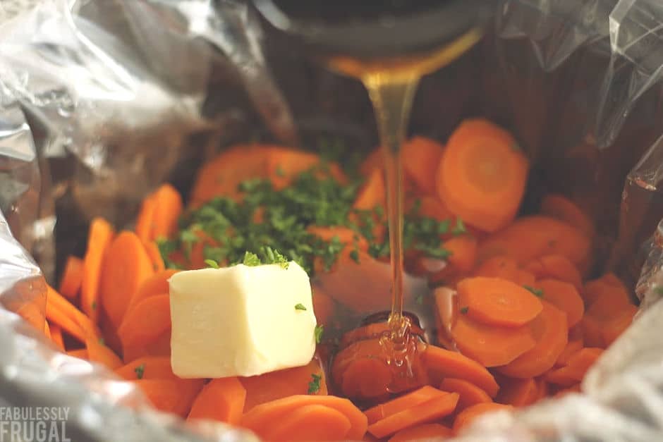 slow cooker carrots with honey glaze