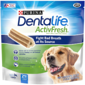 21 Count Purina DentaLife Adult Large Breed Adult Dental Dog Chew Treats...