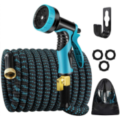 50ft Expandable Garden Hose with 9 Function Nozzle and Durable 3-Layers...