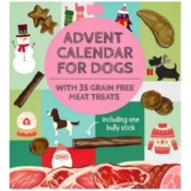 Advent Calendar for Dogs $9.98 | Includes 35 Grain-Free Meat Treats!