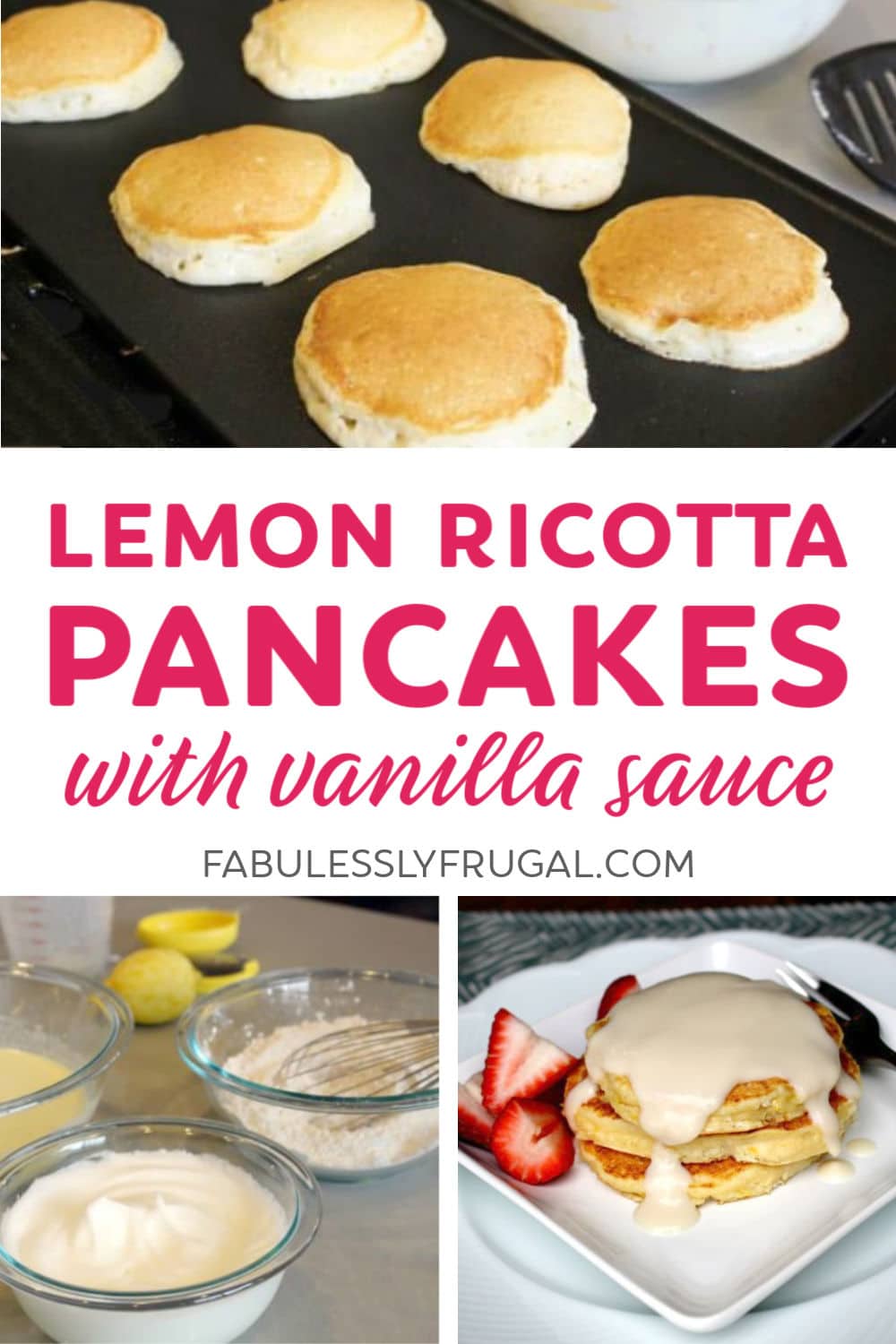 Lemon pancakes with vanilla sauce recipe