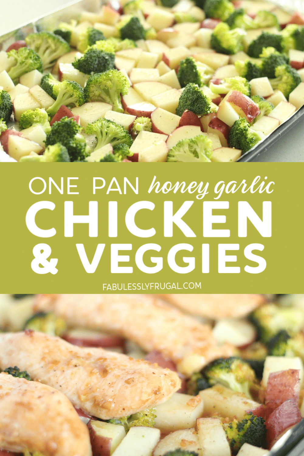 One-pan chicken potatoes and broccoli