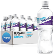 12-Count Propel, Grape, Zero Calorie Sports Drinking Water as low as $5.42...
