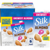 6 Pack Silk Shelf-Stable Unsweetened Almondmilk as low as $9.38 Shipped...