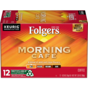 72 Count Folgers Morning Cafe Mild Roast Coffee K-Cup Pods as low as $29.39...