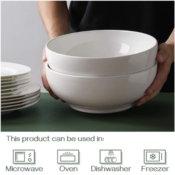 Set of 2 DOWAN 9.5″ Large Porcelain Serving Bowls $28.49 (Reg. $37.99)...