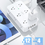 3-Side, 12-Outlet, and 4-USB Port Surge Protector $19.11 (Reg. $34.99)