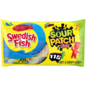 115-Count SOUR PATCH KIDS Candy & SWEDISH FISH Candy, Halloween Candy...