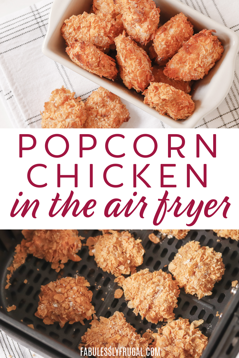 How to make popcorn chicken in the air fryer- well, it's simple and only takes 20 minutes!