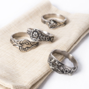 Amazon Cyber Monday! 4-Piece Decorative Assorted Silver Napkin Ring Set...
