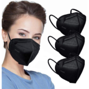 50-Pack KN95 Black Face Masks $16.99 (Reg $60) | 34¢ each mask!