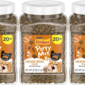 Friskies 20-oz Party Mix Chicken Lovers Crunch Cat Treats $5.22 (Reg. $8.49)...