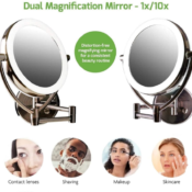 Amazon Black Friday! Ovente 7.5″ Lighted Wall Mount Makeup Mirror Magnifier...