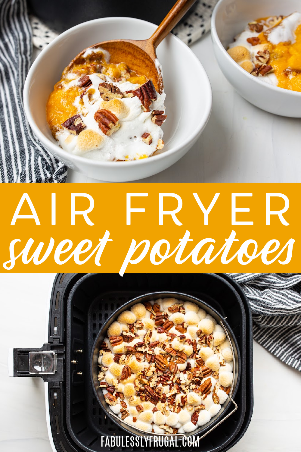 small batch of sweet potato casserole in the air fryer