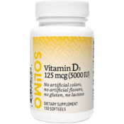 150-Count Solimo Vitamin D3 5000 IU Softgels as low as $6.38 Shipped Free...