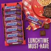 24-Pack SNICKERS Peanut Brownie Squares Full Size Chocolate Candy Bar $21.99...