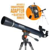 Celestron AstroMaster 70AZ LT Refractor Telescope Kit with Smartphone Adapter...