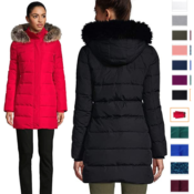 Today Only! Lands' End Women's Down Winter Long Coat with Hood from $97.48...