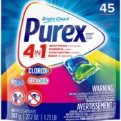 Purex 45-Count 4-in-1 Laundry Detergent Pacs with Clorox as low as $11.02...