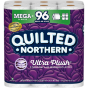 Quilted Northern 24-Count Mega Rolls Toilet Paper $19.98 (Reg. $27.85)...