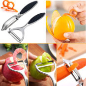 Set of Stainless Steel Vegetable & Fruit Peelers + 2 Holders $4.94 After...