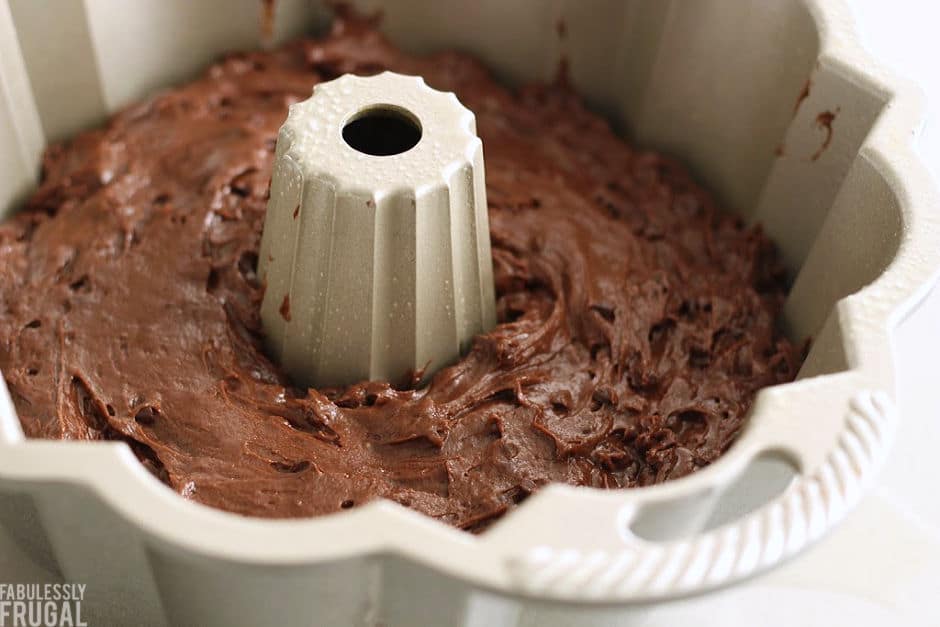 chocolate sour cream bundt cake batter