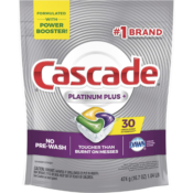 30-Count Cascade Platinum Dishwasher Pods as low as $8.52 Shipped Free...