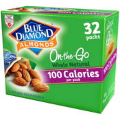 32-Count Blue Diamond Almonds Whole Natural Raw Snack Nuts as low as $12.32...