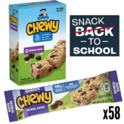 58 Count Quaker Chewy Granola Bars, Oatmeal Raisin as low as $8.44 Shipped...