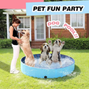 Foldable Pool-Large Bathing Tub for Dogs & Cats $30 After Code (Reg. $59.99)...