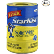 StarKist 4 Pack Solid White Albacore Tuna in Water, 5 oz Cans as low as...