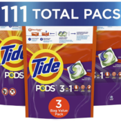 111-Count Tide PODS Spring Meadow Liquid Detergent Pacs as low as $14.55...