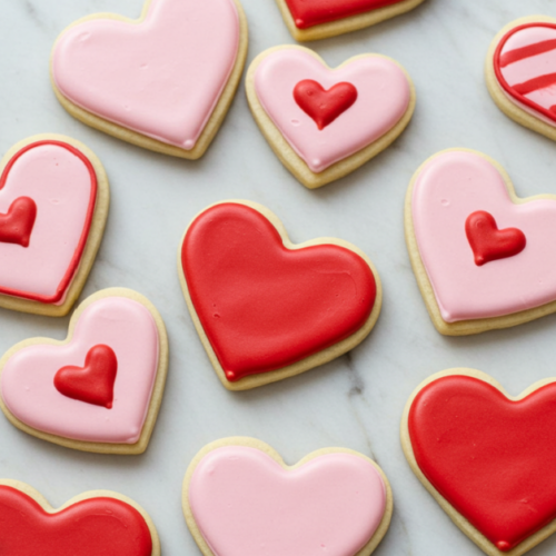 Heart-Shaped Valentine's Day Sugar Cookies