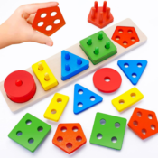 Wooden Sorting & Stacking Toy $6.99 After Code (Reg. $13.98)