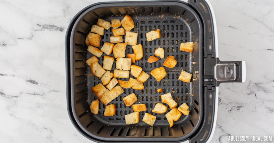 How to Make Homemade Croutons in the Air Fryer - Fabulessly Frugal