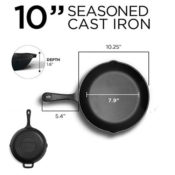 10-inch Commercial Chef Pre-Seasoned Cast Iron Skillet $12 (Reg. $26.47)...