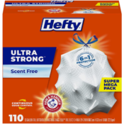 110-Count Hefty Ultra Strong Unscented Tall Kitchen Trash Bags as low as...