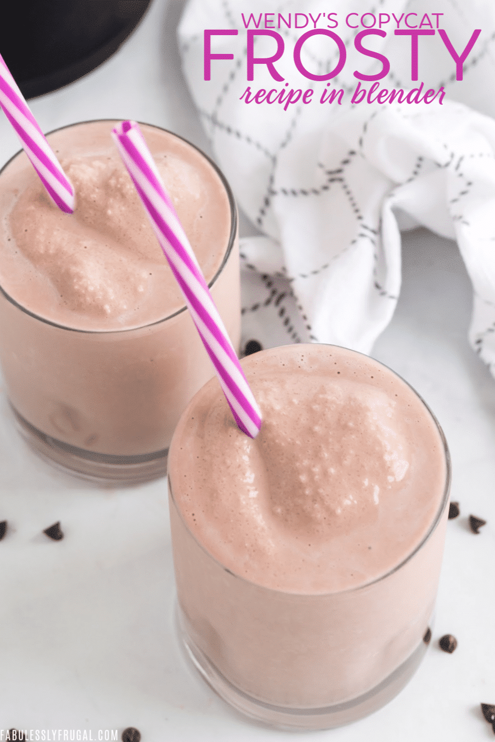 Two cups of homemade chocolate frosty recipe